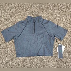 Mono B Womens 1/4 Zip Crop Top Size M NWT